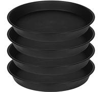 Bleuhome Confezione da 4 sottovasi per Piante da 35,6 cm, Resistenti, Rotondi, in plastica, per vasi da Interni, vassoi per vasi da 30,5 cm, 33 cm, 35,6 cm, Colore: Nero
