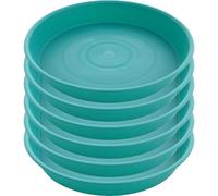 Bleuhome Confezione da 6 piattini per piante da 20,3 cm, in plastica, rotondi, 20,3 cm, piattini per piante da interni, piattini per vasi da 17,8 cm/20,3 cm (20,3 cm, verde acqua)