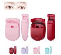 Blevora Eyelash Curler, Blevora Nutrient Lash Curler, Portable Wide Angle Long Lasting Lash Lift, Gentle Lash Tool, Professional Travel Makeup Tools for All Eye Shapes (Pink+Red)