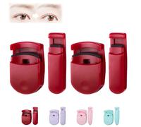 Blevora Eyelash Curler, Blevora Nutrient Lash Curler, Portable Wide Angle Long Lasting Lash Lift, Gentle Lash Tool, Professional Travel Makeup Tools for All Eye Shapes (Red*2)