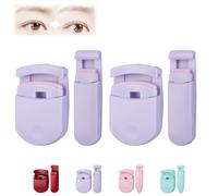 Blevora Eyelash Curler, Blevora Nutrient Lash Curler, Portable Wide Angle Long Lasting Lash Lift, Gentle Lash Tool, Professional Travel Makeup Tools for All Eye Shapes (Purple*2)