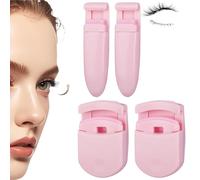 Blevora Eyelash Curler, Portable Travel Eyelash Curler, Wide Angle Long Lasting Partial Professional Mini Eye Eyelashs, Gentle Lash Tool for Lifted Lashes All Eye Shapes (pink 2Pcs)