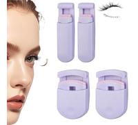 Blevora Eyelash Curler, Portable Travel Eyelash Curler, Wide Angle Long Lasting Partial Professional Mini Eye Eyelashs, Gentle Lash Tool for Lifted Lashes All Eye Shapes (purple 2Pcs)