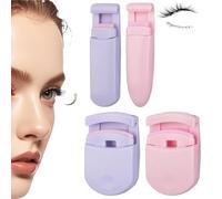 Blevora Eyelash Curler, Portable Travel Eyelash Curler, Wide Angle Long Lasting Partial Professional Mini Eye Eyelashs, Gentle Lash Tool for Lifted Lashes All Eye Shapes (purple+ pink)