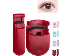 Blevora Eyelashs Curler, Wide Angle Long Lasting Partial Professional Mini Eye Eyelash, Portable Travel Gentle Lash Tool for Lifted Lashes, for All Eye Shapes, Portable Travel Eyelash Curler (red)