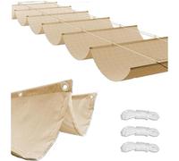 BLGVGKLPNT Retractable Wave Sun Shade Sail, Shade Cloth Waterproof Rainproof UV Resistant Sun Protection Canopy Cover For Garden Sun Room Patio (Beige,2×5m(BxL))