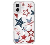 BlHMCASE Custodia per iPhone 17, compatibile con MagSafe, America Stars 4 luglio Memorial Day, custodia magnetica trasparente, morbida, sottile, antiurto, per donne e ragazze