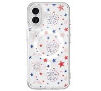 BlHMCASE Custodia per iPhone 17 Pro Max, compatibile con MagSafe, America Stars Fireworks 4 luglio, custodia magnetica trasparente, morbida, sottile, antiurto, per donne e ragazze