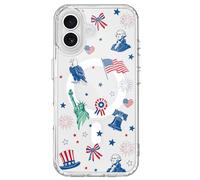 BlHMCASE Custodia per iPhone 17 Pro Max | Custodia magnetica per telefono 4 | Compatibile con MagSafe | Bandiera America 4 luglio Memorial Day trasparente morbida Slim Fit antiurto copertura protettiva