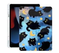 BlHMCASE Cute Kawaii Cat Kitten per iPad Air 3 Caso con Portamatite, Auto Sleep/Wake, Blu Pelle Morbida TPU Back Cover per iPad Pro 10.5 Pollici 2017
