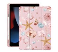 BlHMCASE Cute Sea Shell Starfish per iPad Air 3 Caso con Portamatite, Auto Sleep/Wake, Rosa Pelle Morbida TPU Back Cover per iPad Pro 10.5 Pollici 2017