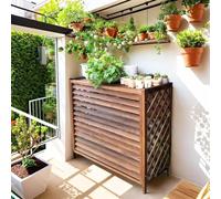 Bliajkswyr Copri Motore Condizionatore per Esterno Schermo per Privacy Mobile da Esterno Balcone per Piante da Esterno Portapiante Anti-corrosione Proteggere dal Sole E dalla Pioggia Scaffale(L)