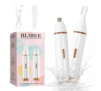 BLIBEE Rasoio per peli del naso da donna, depilazione facciale impermeabile, ricaricabile 2 in 1