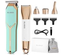 BLIBEE Tagliacapelli e tagliacapelli per bikini da donna, impermeabile, elettrico e set 4 in 1, rasoio per capelli, rasoio per il corpo bagnato/asciutto, per naso, sopracciglia, barba, peli pubici,