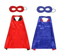 Bliceon Confezione da 2 mantelli e maschere in feltro, mantelli reversibili su entrambi i lati, per cosplay di Halloween, supereroi, feste di compleanno, feste in maschera e accessori per