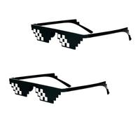 Bliceon Occhiali da sole Thug Life, occhiali da sole pixel, per feste e travestimenti, occhiali da sole a mosaico per adulti e bambini, accessori per feste e feste, 2 pezzi