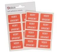 Blick - 56 etichette con scritta "Very Urgent" in bianco su sfondo rosso, 24 x 35 mm