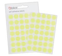 Blick Etichette autoadesive giallo fluorescente, cerchi, 13 mm, 140 etichette, per casa, ufficio, famiglia, scuola, calendario delle vacanze, pianificatore, grafico dei premi, codifica a colori