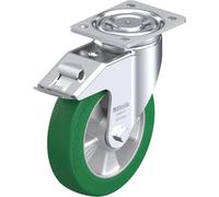 Blickle 579581 Ruota in lamiera d'acciaio per carichi pesanti con blocco con cuscinetti a sfera e supporto girevole