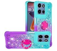 Bliing Cover per MOTO G Stylus 5G 2025 Liquido Custodia Protettiva Bumper Caso Trasparente Crystal Clear Silicone Sparkly Quicksand Glitter Stander Custodia per MOTO G Stylus 5G 2025,viola verdastro