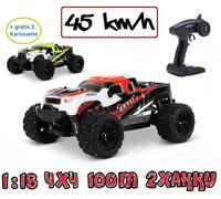 Blij ´ R Speed Rot Radiocomandata RC Auto 45 Km/H , 1:18, 2 Batterie, Allrad,