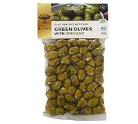Blikas Mix di Olive Greche Verdi e Kalamata con Origano e Peperoncino Rosso - Olive Intere in Salamoia, 2 x 250 g (500 g) | Mix Greco Autentico