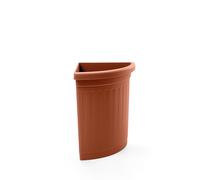 Blim Vaso ad angolo 'Creta' con sottovaso Marrone scuro 30x30x50 cm