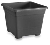 VASO FIORIERA QUADRA QUADRATO COLORE AVANA CON SOTTOVASO CM 54X54X42 H