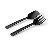 BLIM PLUS Posate per Insalata Paestum 29cm Carbon Black Nero Made in Italy 100%