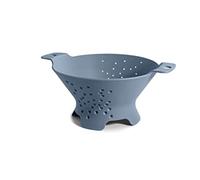 Blim Plus Scolapasta Cosmo diametro 25cm blu opaco (Ocean) in plastica 100% riciclabile, Non Tossico, Lavabile in Lavastoviglie, Impugnatura Ergonomica, 4 piedini d’appoggio, fori svasati