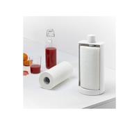 Blim Plus Portarotolo Stop bianco opaco (Arctic) in plastica 100% riciclabile, Non Tossico, con Blocco a Pressione per facilitare lo strappo, per rotoli fino a 26cm ø15cm, Base con Gomma antiscivolo