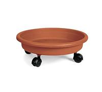 Blim Rotondo piattino con Ruote, per Vaso di Fiori, Marrone Scuro, 40 cm