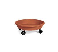 Blim Rotondo piattino per Vaso di Fiori con Ruote, Marrone Scuro