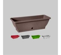 Blim Venezia fioriera con sottovaso, Colore: Marrone Scuro, 50 x 19 x 16 cm