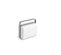 BLIMPLUS - Lunchbox Bauletto M Arctic White 2 Scomparti con Posate - Porta Pranzo Ermetico Microonde Supporto Telefono - Made in Italy