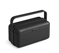 BLIMPLUS Lunchbox Bauletto nero opaco (Carbon) in plastica 100% riciclabile, Non Tossico, Lavabile in Lavastoviglie, Coperchio Ermetico, Posate, Separatore Interno, Valvola per uso in Microonde