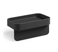 Blim Plus Portaspugna Battigia con Ventose Colore Nero Opaco (Carbon) in plastica 100% riciclabile, Non Tossico, Facile da Pulire, Nessun Ristagno d'Acqua, Adatto per Spugne e Panni da Cucina