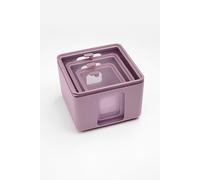 BLIMPLUS - Set 3 Contenitori Quadro Malva Peek Box (XS, S, M) - Porta Alimenti Salva Freschezza Impilabili Microonde Coperchio Trasparente - Made in Italy
