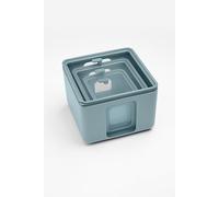 BLIMPLUS - Set 3 Contenitori Quadro Teal Peek Box (XS, S, M) - Porta Alimenti Salva Freschezza Impilabili Microonde Coperchio Trasparente - Made in Italy