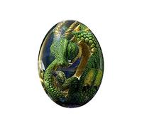 BlinBlin Uova di Drago di Lava, Ornamenti di Uova di Dinosauro in Resina, Uovo di Drago Trasparente di Cristallo dei Sogni, Squisiti e Unici Regali per Compleanno, Festa del Papà(verde)
