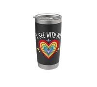 Blind Inspirational quote Kindness I See With My Heart Bicchiere termico in acciaio inox doppia parete