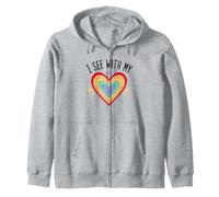 Blind Inspirational Quote Kindness I See with My Heart Felpa con Cappuccio