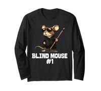 Blind Mouse #1 Cool Mouse Illustration Maglia a Manica