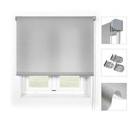 Blindecor Ara Premium | Tenda traslucida tinta unita di alta qualità - Argento grigio, 80 x 190 cm (Larghezza x Altezza) | Dimensioni del tessuto 77 x 185 cm - Tenda avvolgibile qualità premium