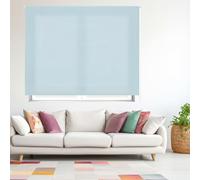 Blindecor Ara | Tenda a rullo traslucida tinta unita - Azzurro, 140 x 175 cm (Larghezza x Altezza) | Dimensioni del tessuto 137 x 170 cm | Tenda per interne