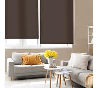 Blindecor Ara | Tenda a rullo traslucida tinta unita - Marrone scuro, 180 x 175 cm (Larghezza x Altezza) | Dimensioni del tessuto 177 x 170 cm | Tenda per interne