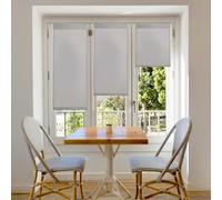 Blindecor Aure | Tenda a rullo traslucida tinta unita senza perforazione - Argento grigio, 37 x 180 cm (Larghezza x Altezza) | Dimensioni del tessuto 34 x 175 cm | Tende per interni senza attrezzi