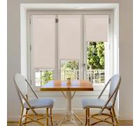 Blindecor Aure | Tenda a rullo traslucida tinta unita senza perforazione - Marrone chiaro, 87 x 180 cm (Larghezza x Altezza) | Dimensioni del tessuto 84 x 175 cm | Tende per interni senza attrezzi