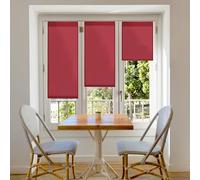 Blindecor Aure | Tenda a rullo traslucida tinta unita senza perforazione - Rosso bordeaux, 42 x 180 cm (Larghezza x Altezza) | Dimensioni del tessuto 39 x 175 cm | Tende per interni senza attrezzi