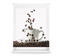 Blindecor Digital Cucina | Tenda avvolgibile traslucida con stampa digitale | Modello Coffee | 130 x 180 cm (larghezza per altezza) Dimensioni del tessuto 127 x 175 cm | Tende per finestre